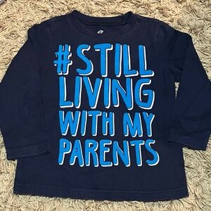 Okie Dokie Navy Blue Long Sleeve Tee with Fun Slogan